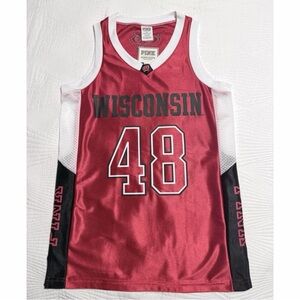 PINK Victoria's Secret Red Collegiate-Style V-Neck Jersey Dress